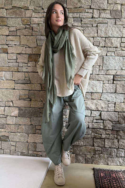 Conrad Slouch Cotton Knit Oatmeal